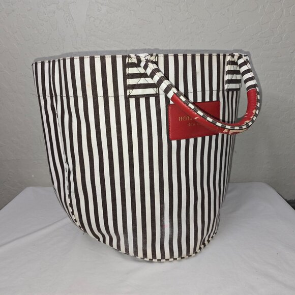 Henri Bendel Extra Large Striped Canvas Tote Bag, Beach Bag AS IS - Picture 10 of 15